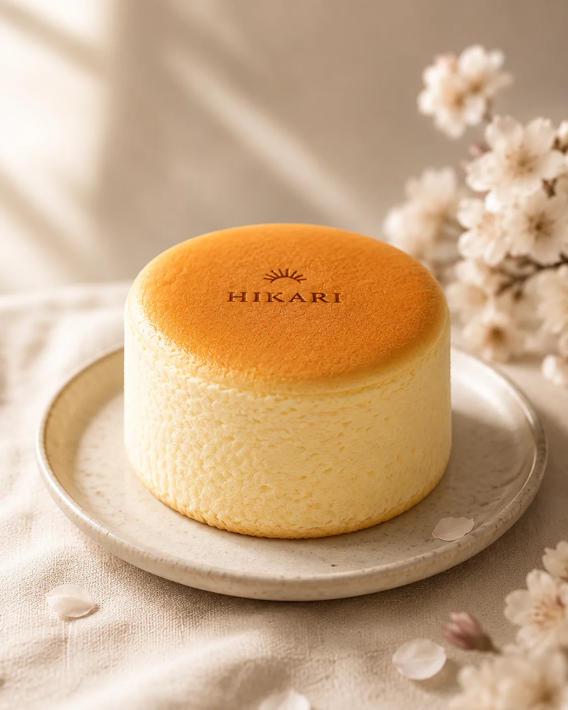 Hikari baker placing a cheesecake in a box